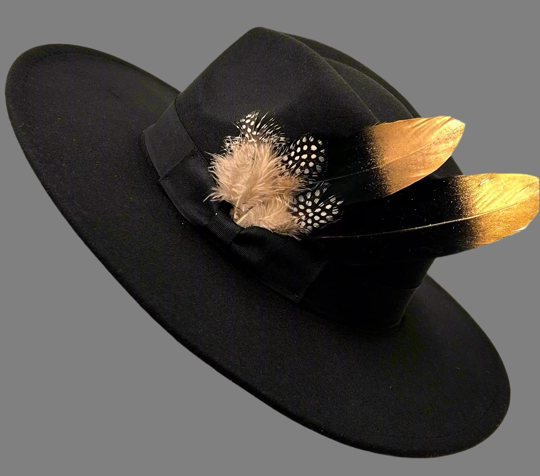Luxury  Bow Tie Fedora -Blackgold