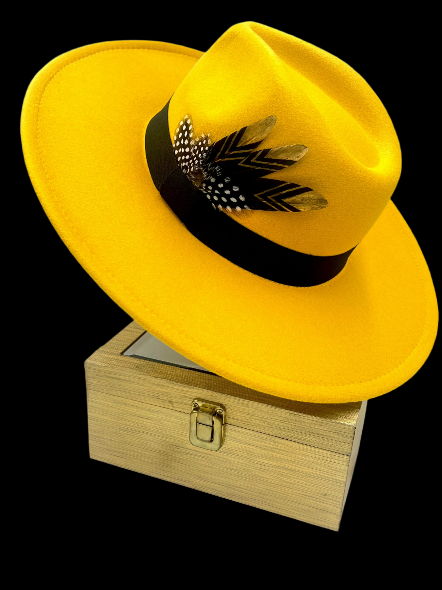 Luxury Fedora Hat - Black and Yellow