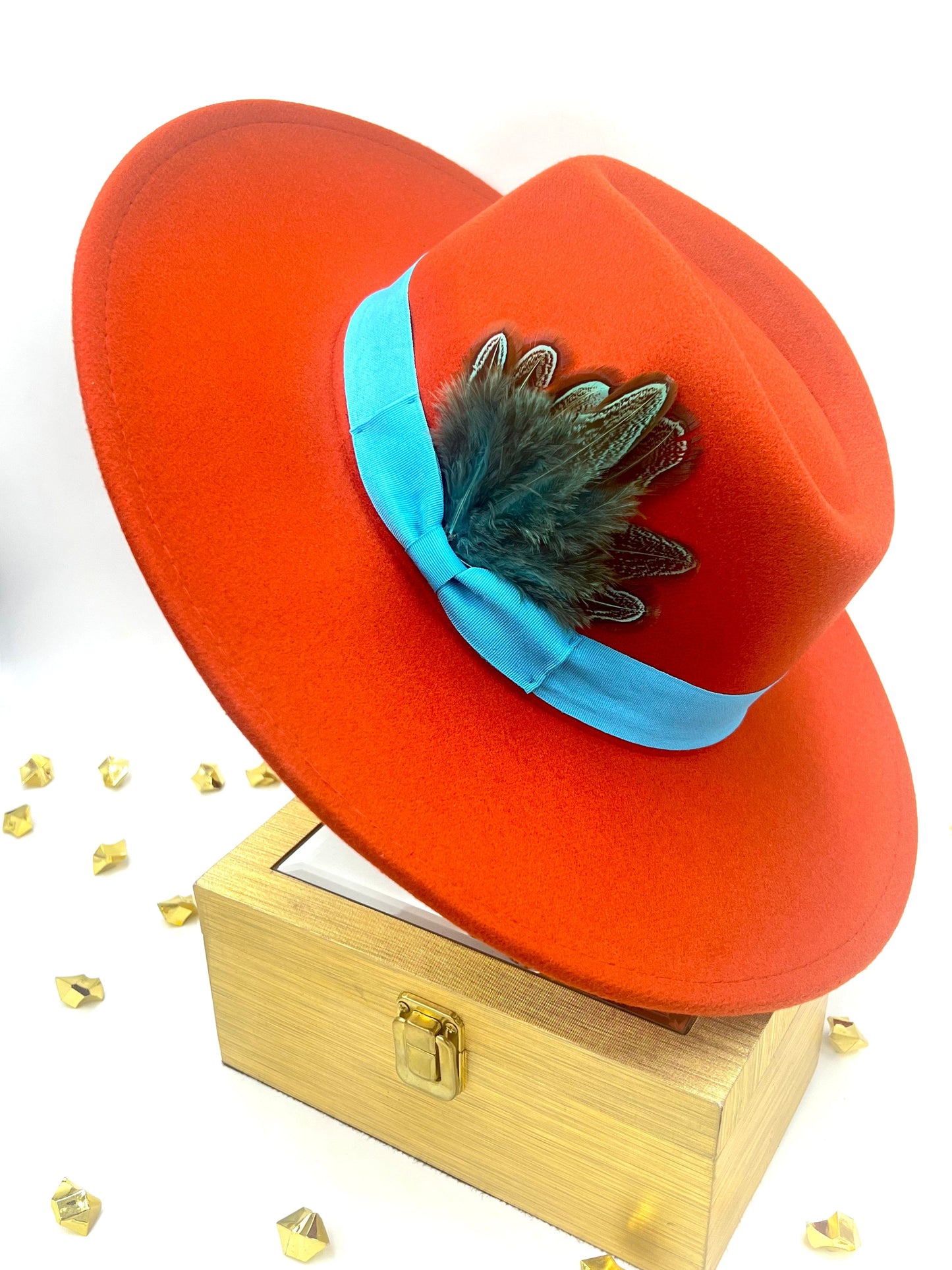 Luxe Fedora Hat  Orange