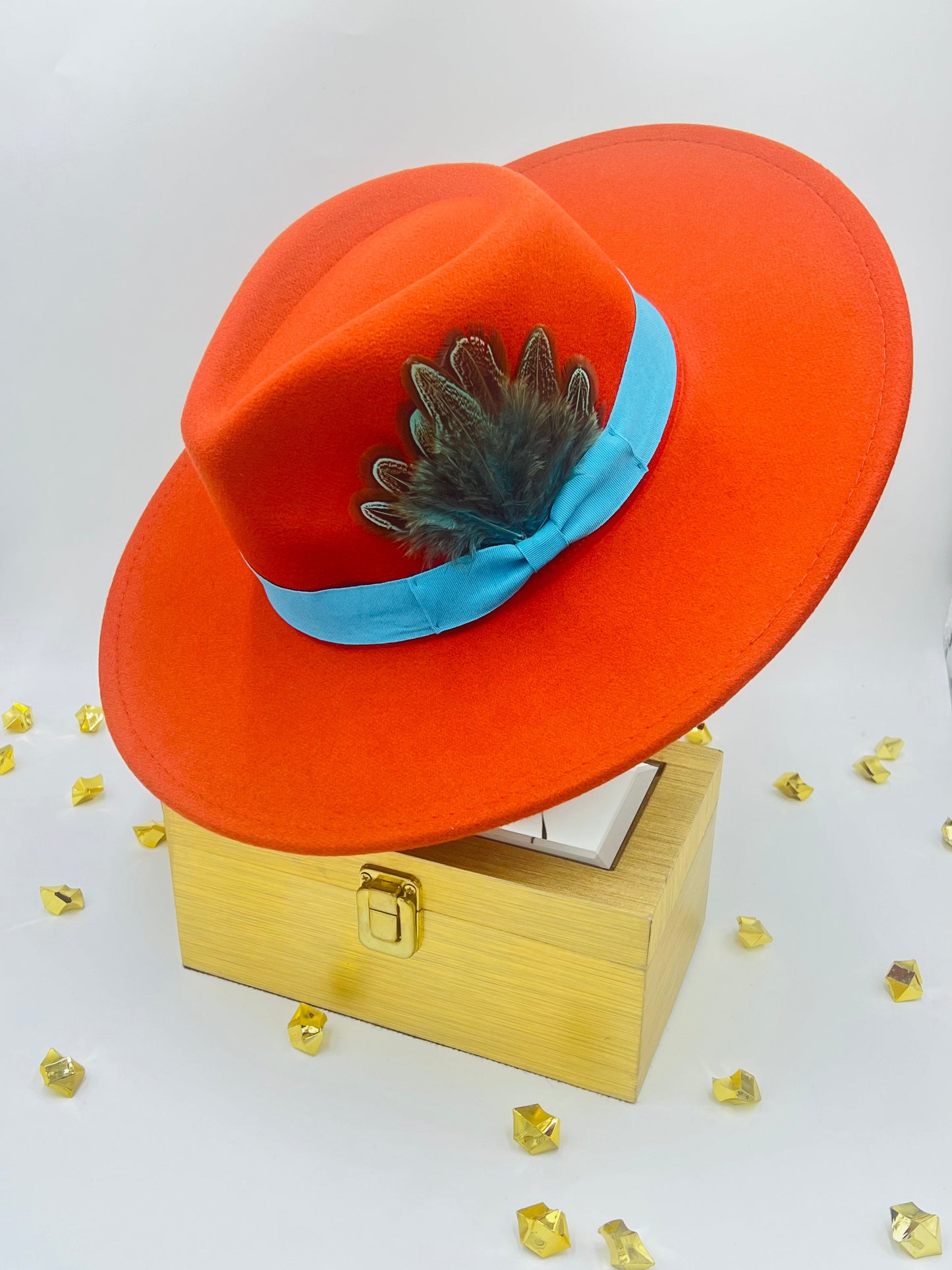 Luxe Fedora Hat  Orange