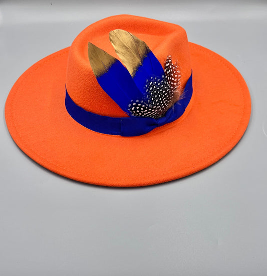 Luxury  Bow Tie Fedora -Orange