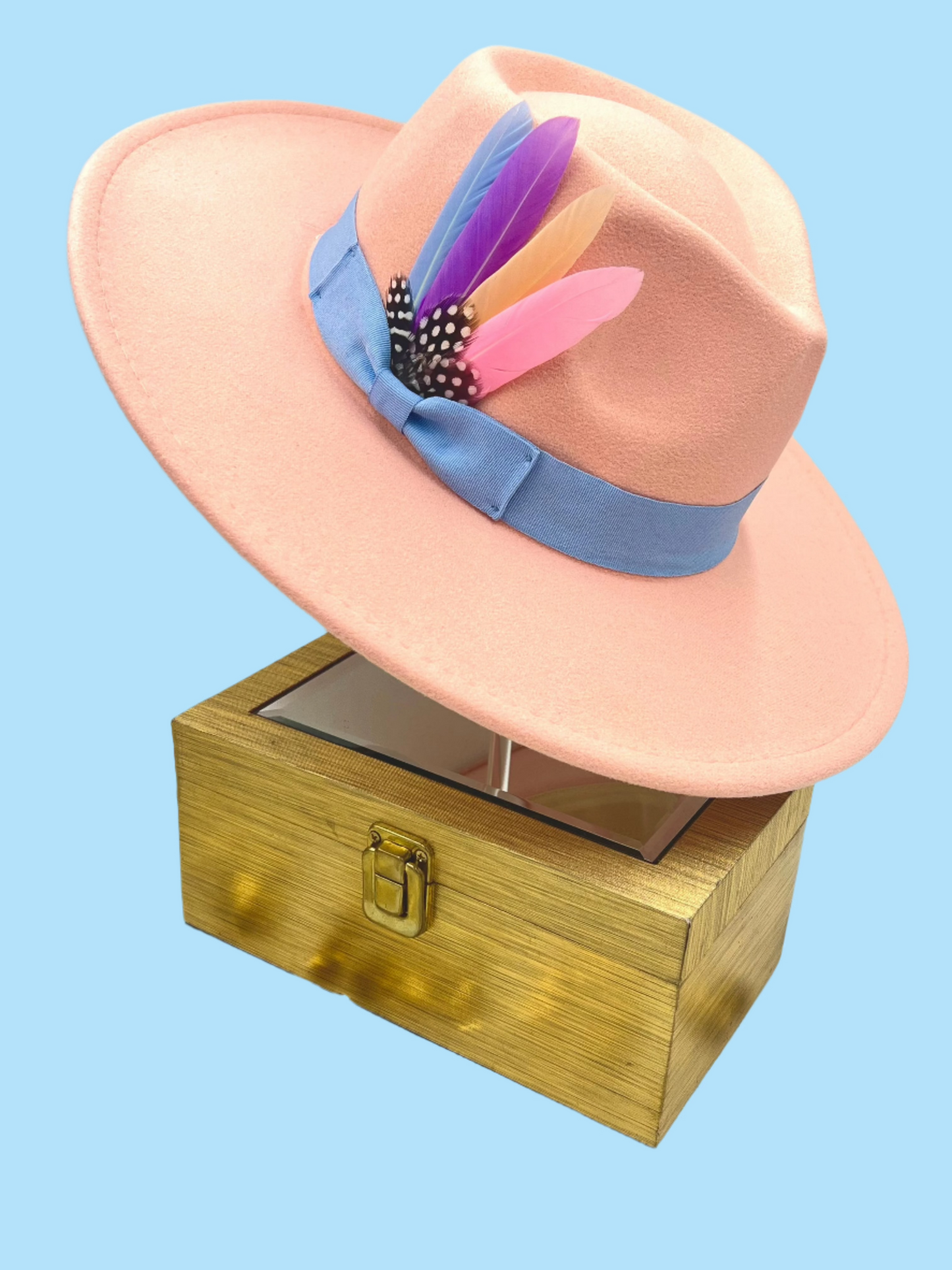 Luxury Bow tie Fedora -pink