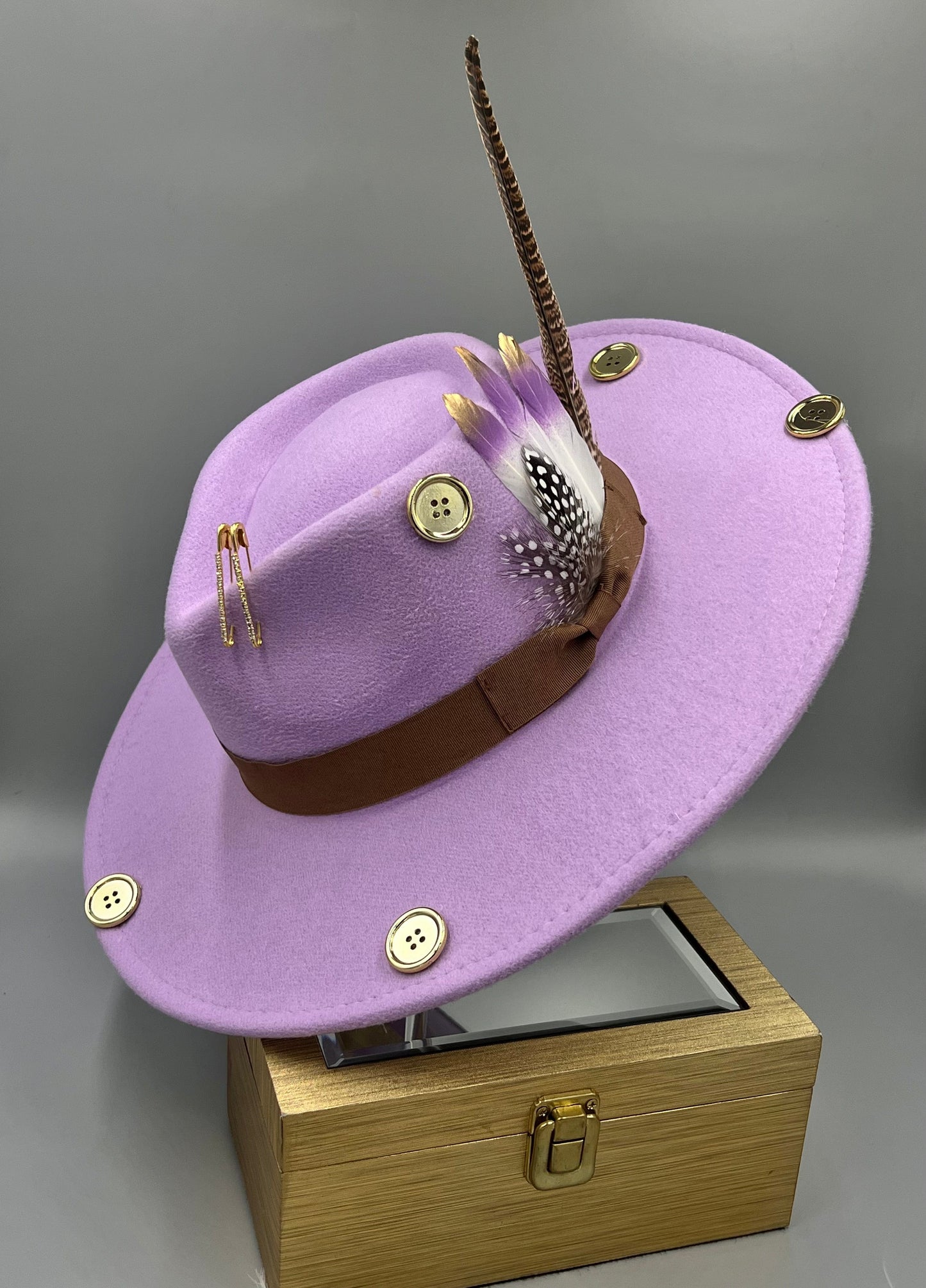 Bow Tie Fedora -Purple heart
