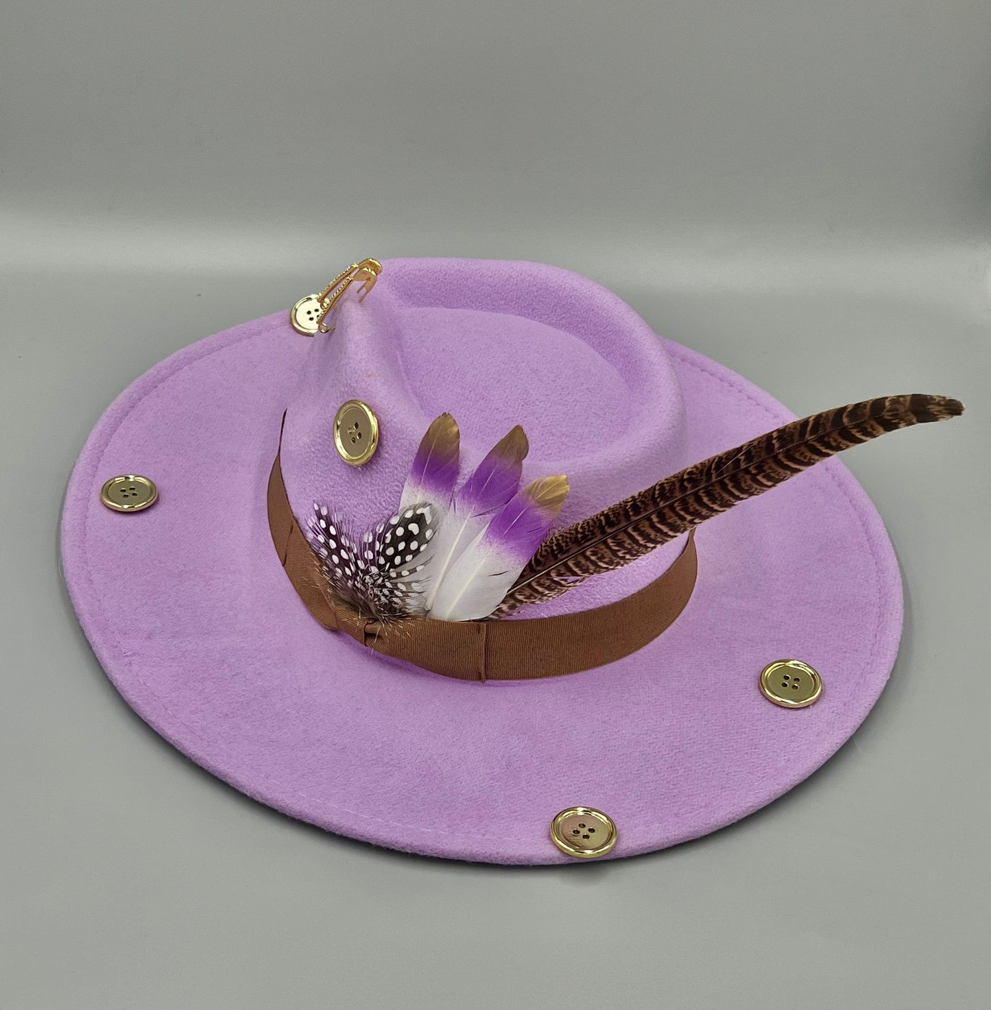Bow Tie Fedora -Purple heart