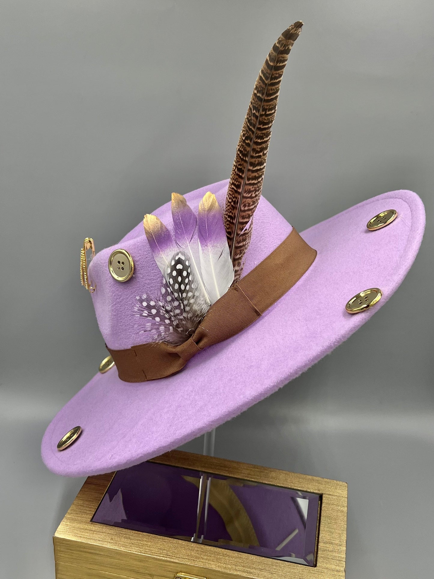 Bow Tie Fedora -Purple heart
