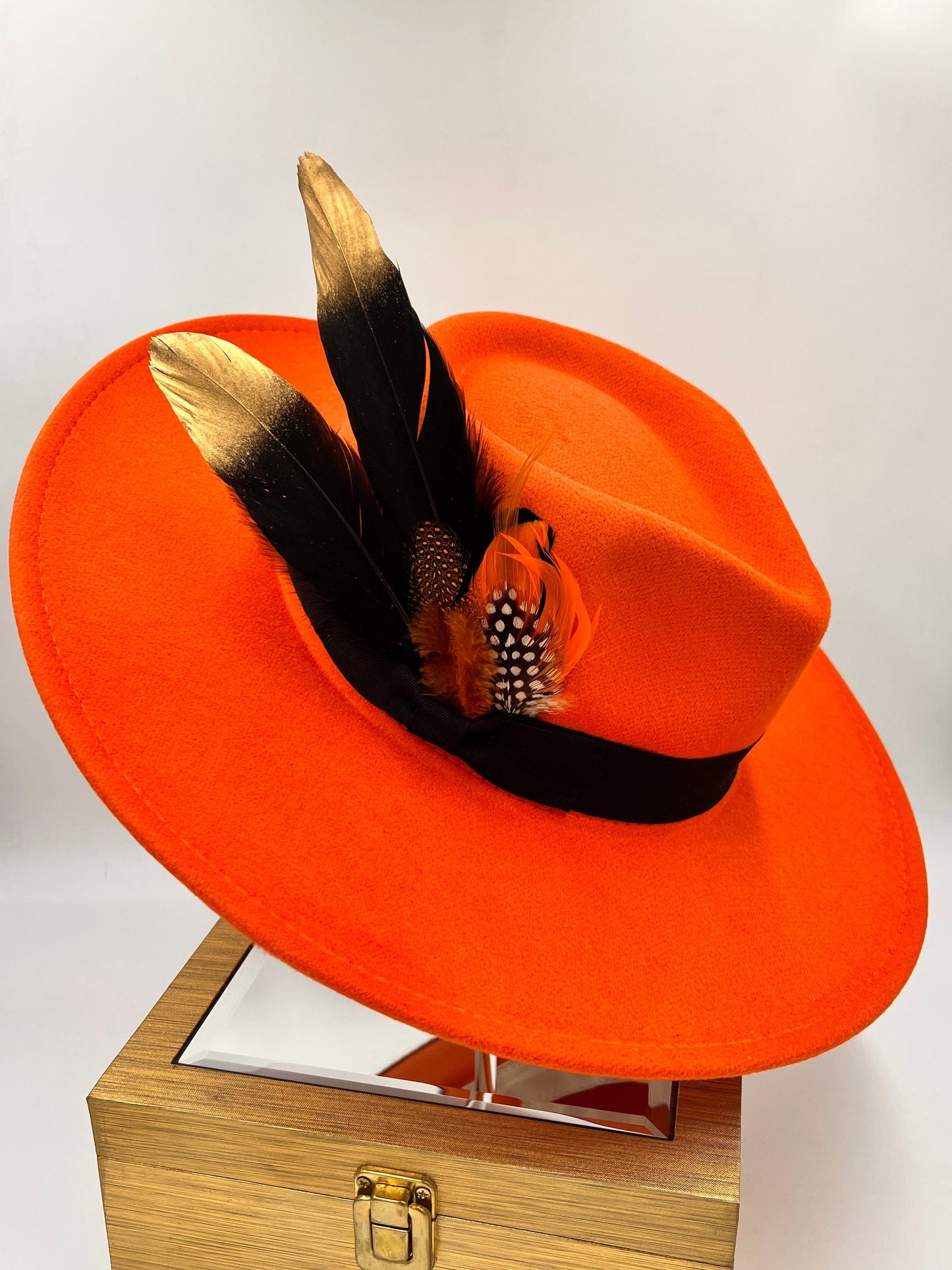 Luxury Bow tie Fedora -citrus color
