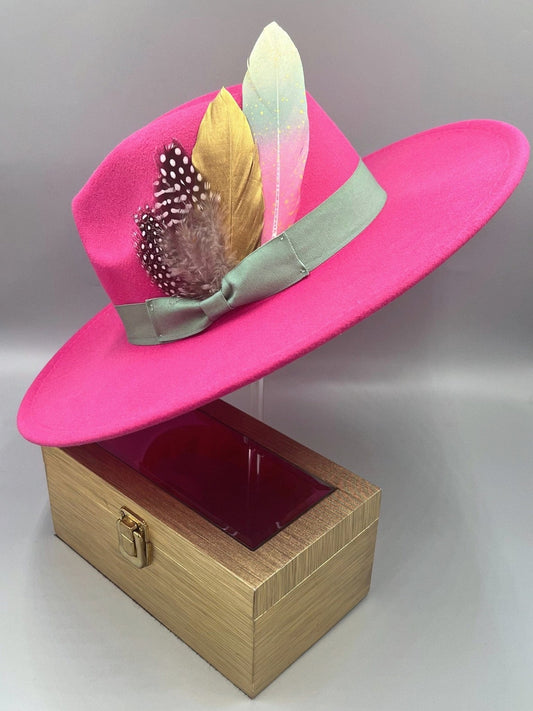 Luxury  Bow Tie Fedora -Cotton Candy