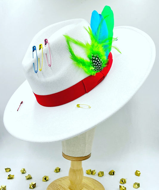 Luxe Bow Tie Fedora - White