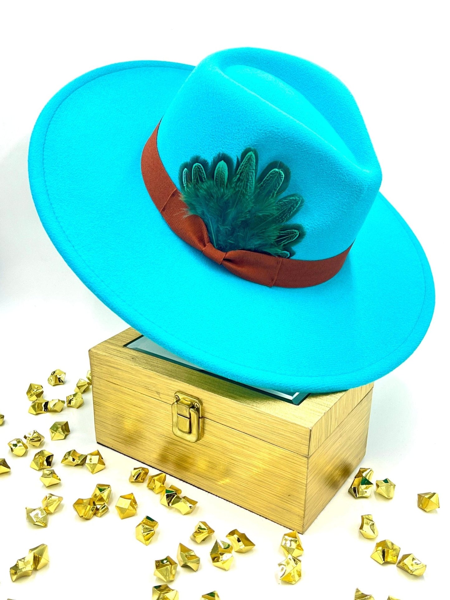Luxe Fedora Hat  Orange